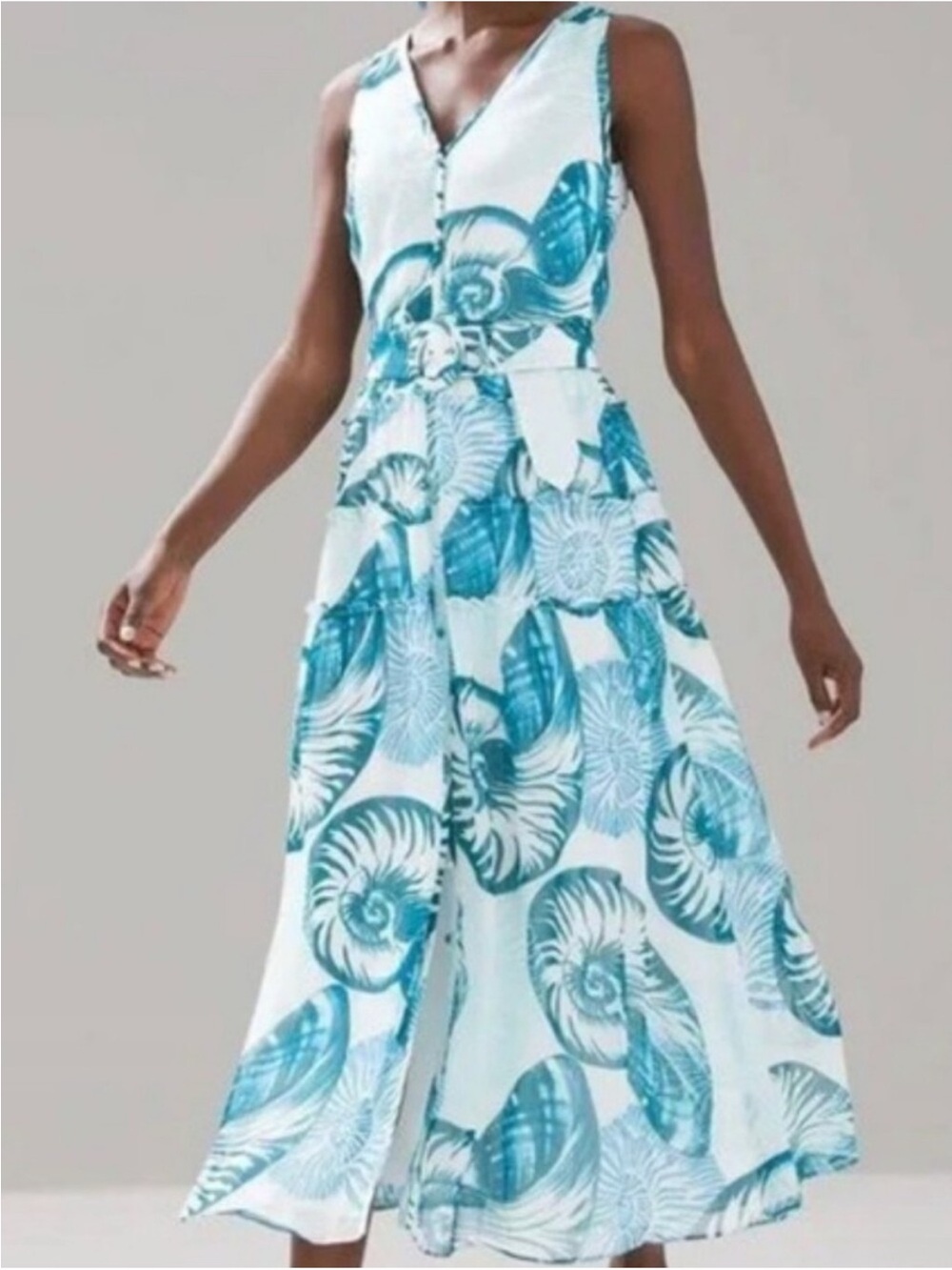 NWT White House Black Market WHBM Women’s Nautilus Sea Shell Sun Dress 00 0 XS
